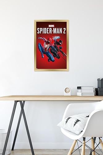 Miniatura 9 de Trends International Marvel's Spider-Man 2 - Póster de pared de arte clave, 22.37 x 34.00 pulgadas, versión enmarcada dorada