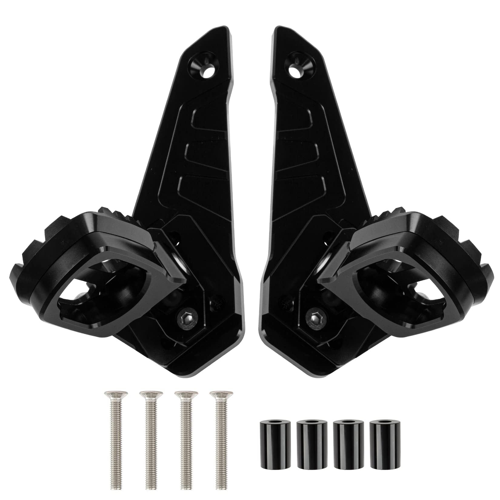 Estribos Traseros Plegables para X-ADV 750 Forza 750 NC 750 2021 2022 2023 2024 2025,PSLER Pedal Trasero de Pasajero Juegos de Aluminio CNC,Se Puede Plegar 90 Grados(Negro)
