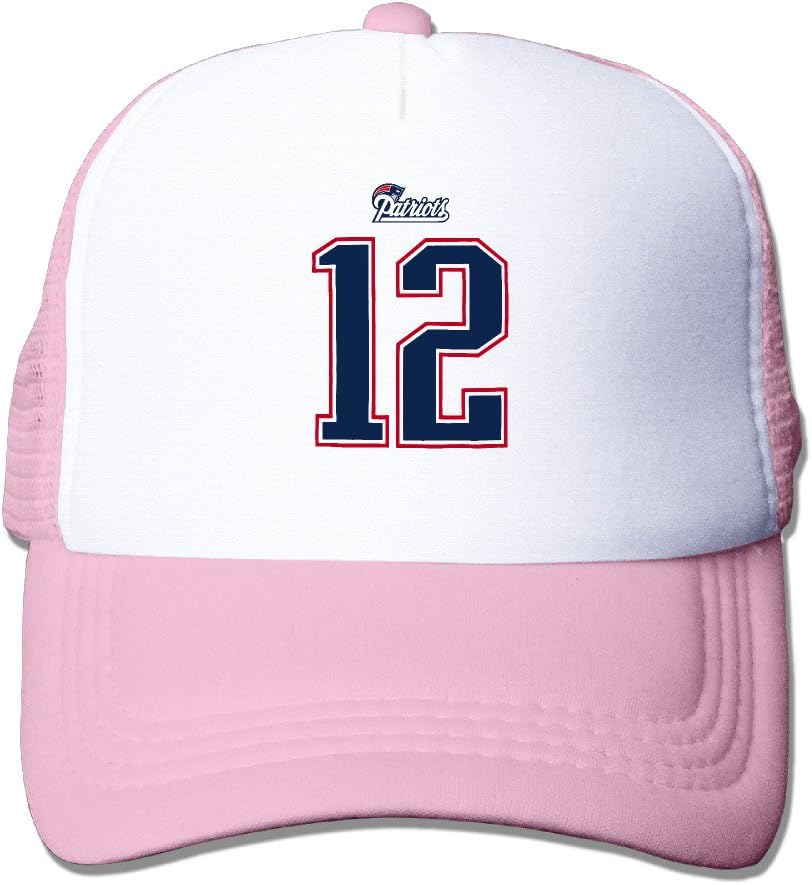 ALOQ Adult Mesh #12 Patriot Football Player Hip Hop Caps Hat Pink