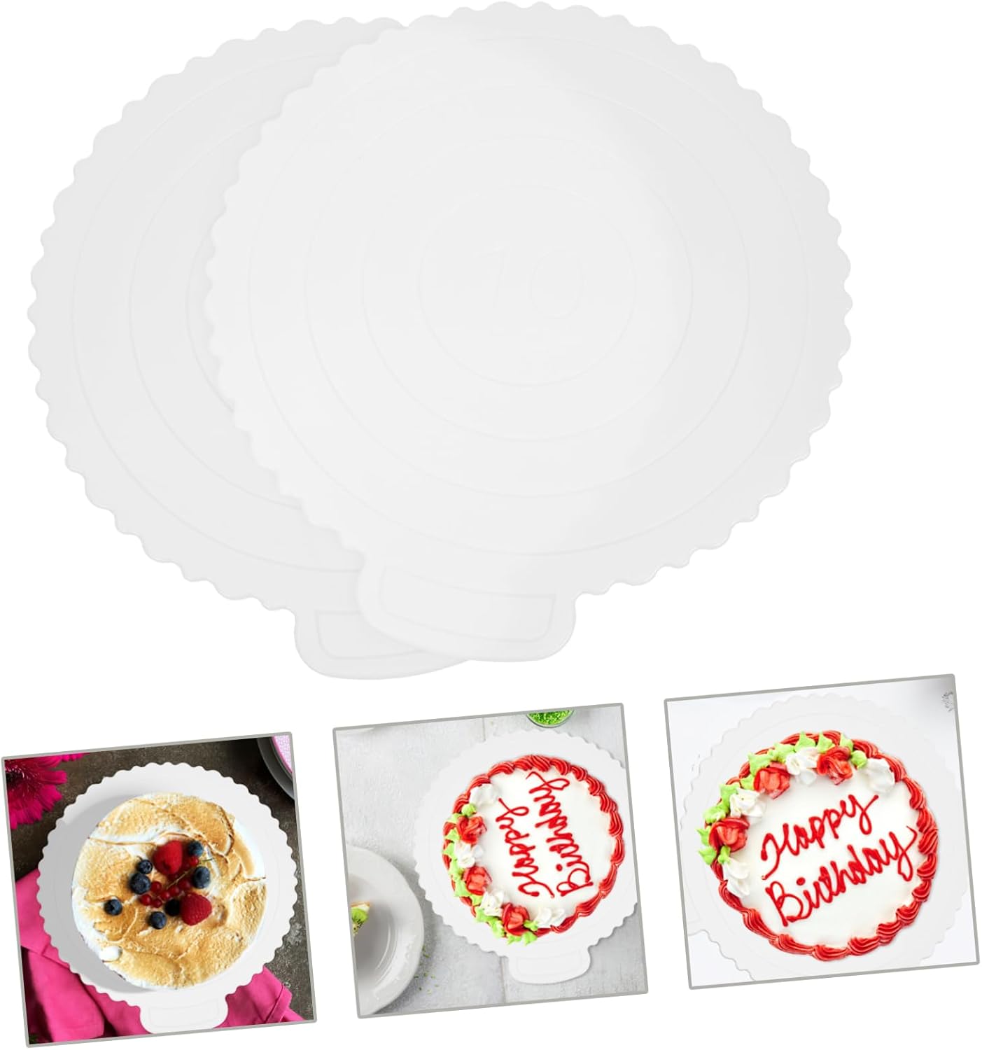 Mikinona Large Cake Platter Lid Round Cake Boards for Birthday Party Wedding Bakery Display