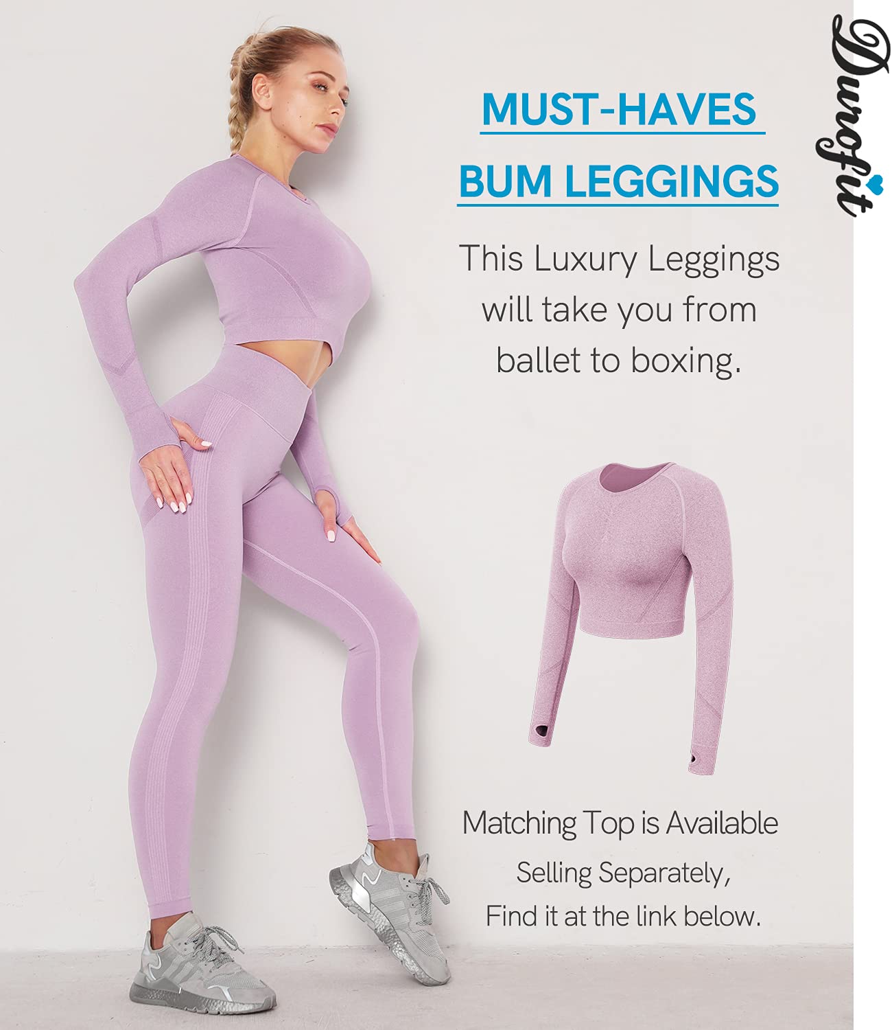 DUROFIT Leggins Donna Push up Leggings Sportivi Vita Alta Anticellulite Pantaloni Palestra per Fitness Yoga Pant