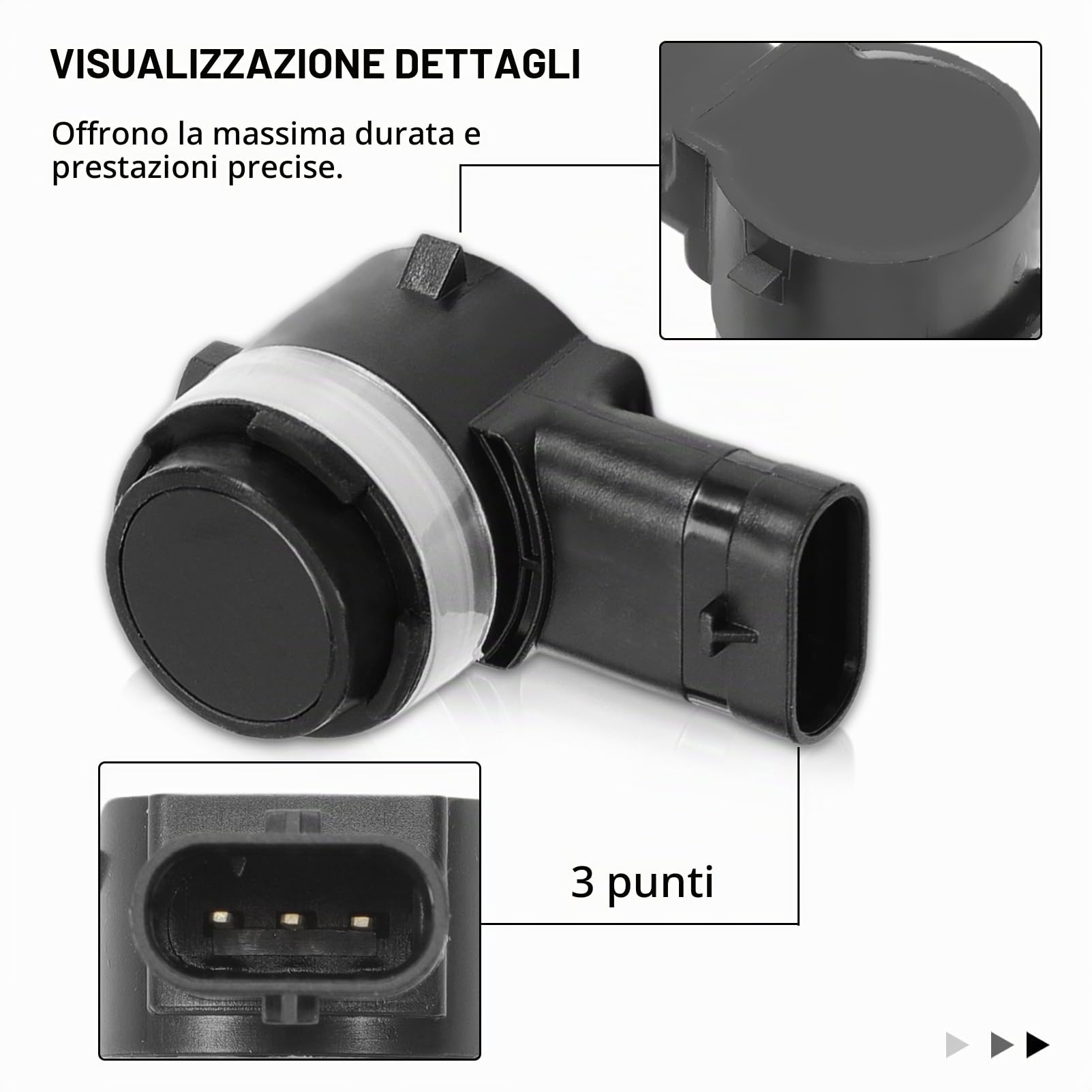 4 sensori di parcheggio anteriori e posteriori PDC per A1 A3 Q2 Q3 TT Golf J-t-a P-s-t ecc 5Q0919275, 5Q0919275B, 5Q0919275BGRU