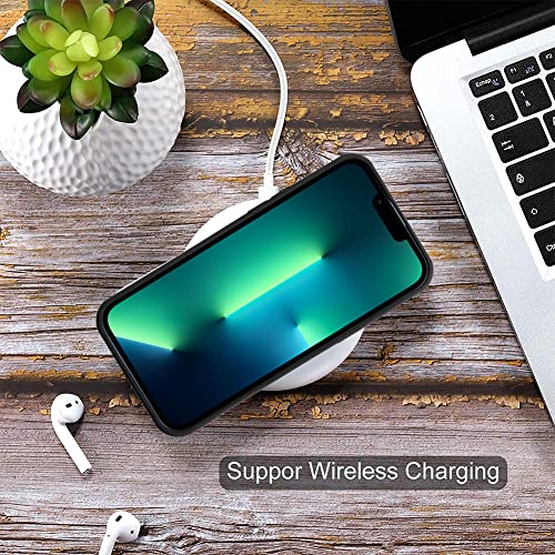 Mzelq Silicone Wallet Iphone 13 Pro Max Case, Card Holder Camera Protection Cover For Iphone 13 Pro Max + Screen Protector, Card Slot Case Compatible With Iphone 13 Pro Max Phone Case -Black #TOP5