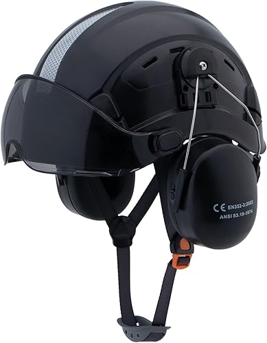 LOHASPRO - Casco de seguridad con visera y orejeras, casco forestal arborista, corte de árbol de jardín, tala de madera, motosierra de trabajo (L91
