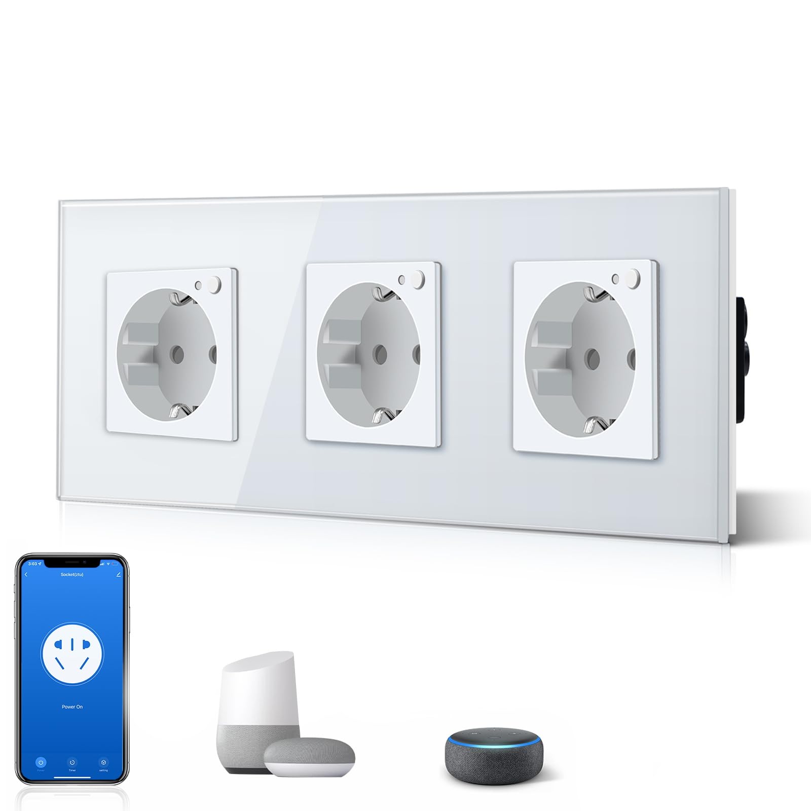 BSEED Enchufe Inteligente con 20W USB y Tipo C,Mate Enchufe Pared Wifi con Medidor Consumo,Control Remoto por APP & Voz,Requiere Cable Neutro,1 Enchufe,Blanco 86mm — view 137