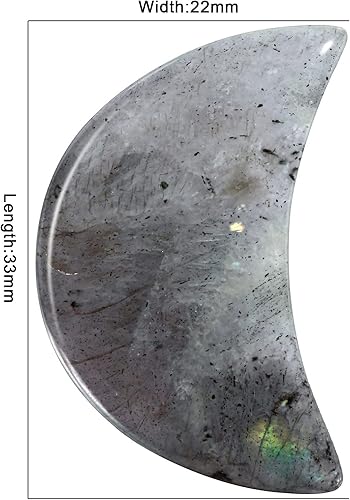 Miniatura 4 de Rockcloud Paquete de 4 cristales en forma de luna, piedras de bolsillo talladas a mano para decoración del hogar, labradorita