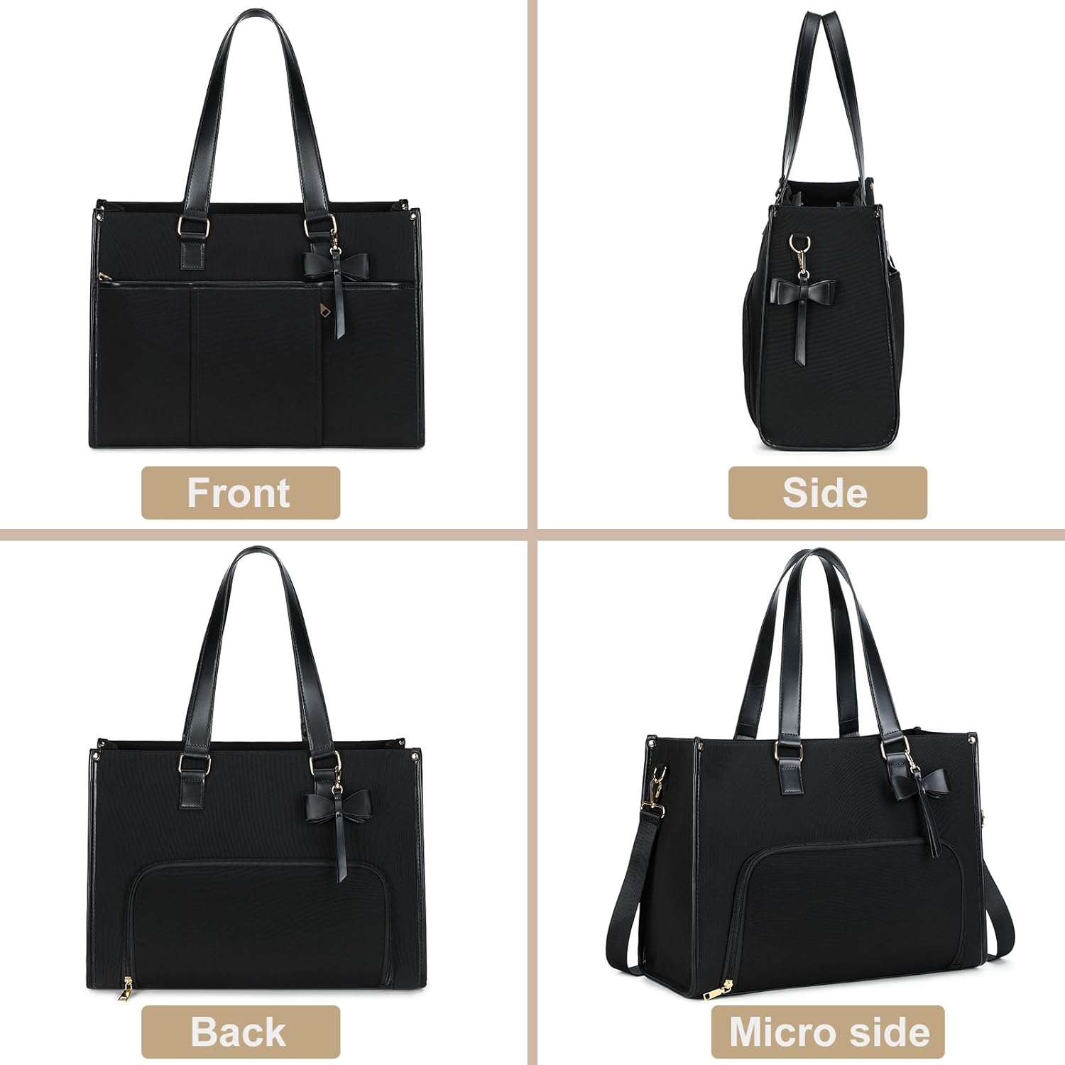 CAMTOP Lunch Tote Bag for Women,15.6 Inch Laptop Work Bag with Insulated Lunch Compartment,Water Resistant