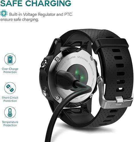 Miniatura 5 de TUSITA Cable de cargadatos de enchufe USB-C compatible con Garmin Watch, 1M, paquete de 2