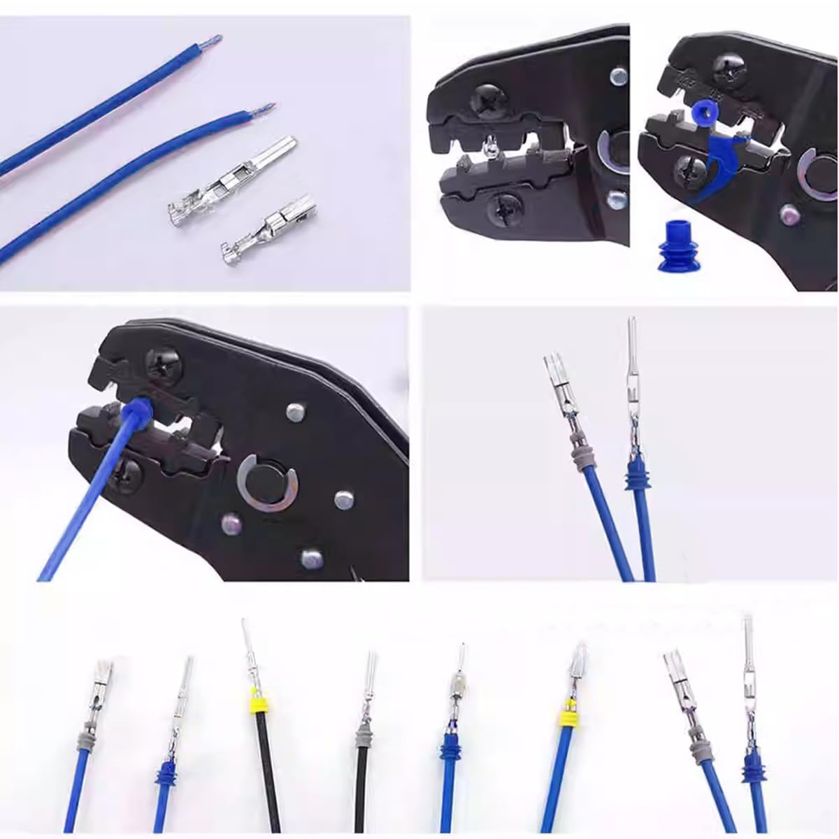 Connettore Elettrico Automobile Kit 703 Pz Pin Connettore 1/1,5/1,8/2,2/2,3/2,5/2,8/3,5 mm Maschio e Femmina, Capicorda Elettrici Impermeabili, Connettore Elettrico per Auto Moto e Barche