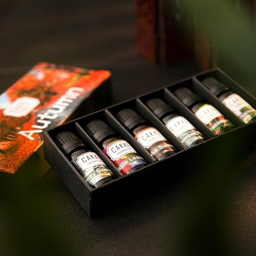 Miniatura 3 de Aceites esenciales de otoño para difusores para el hogar, juego de aceites aromáticos CAKKI 6 aromas de otoño, aceites naturales de aromaterapia,
