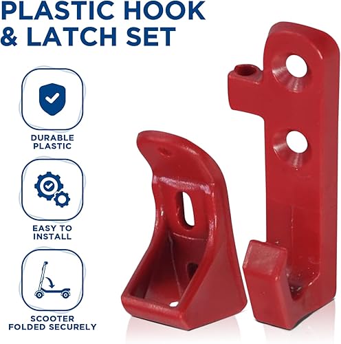Miniatura 2 de AlveyTech Juego de gancho y pestillo de plástico para scooter GOTRAX - Compatible con GOTRAX GXL V2, XR, Ultra - Clip de scooter eléctrico - Soporte