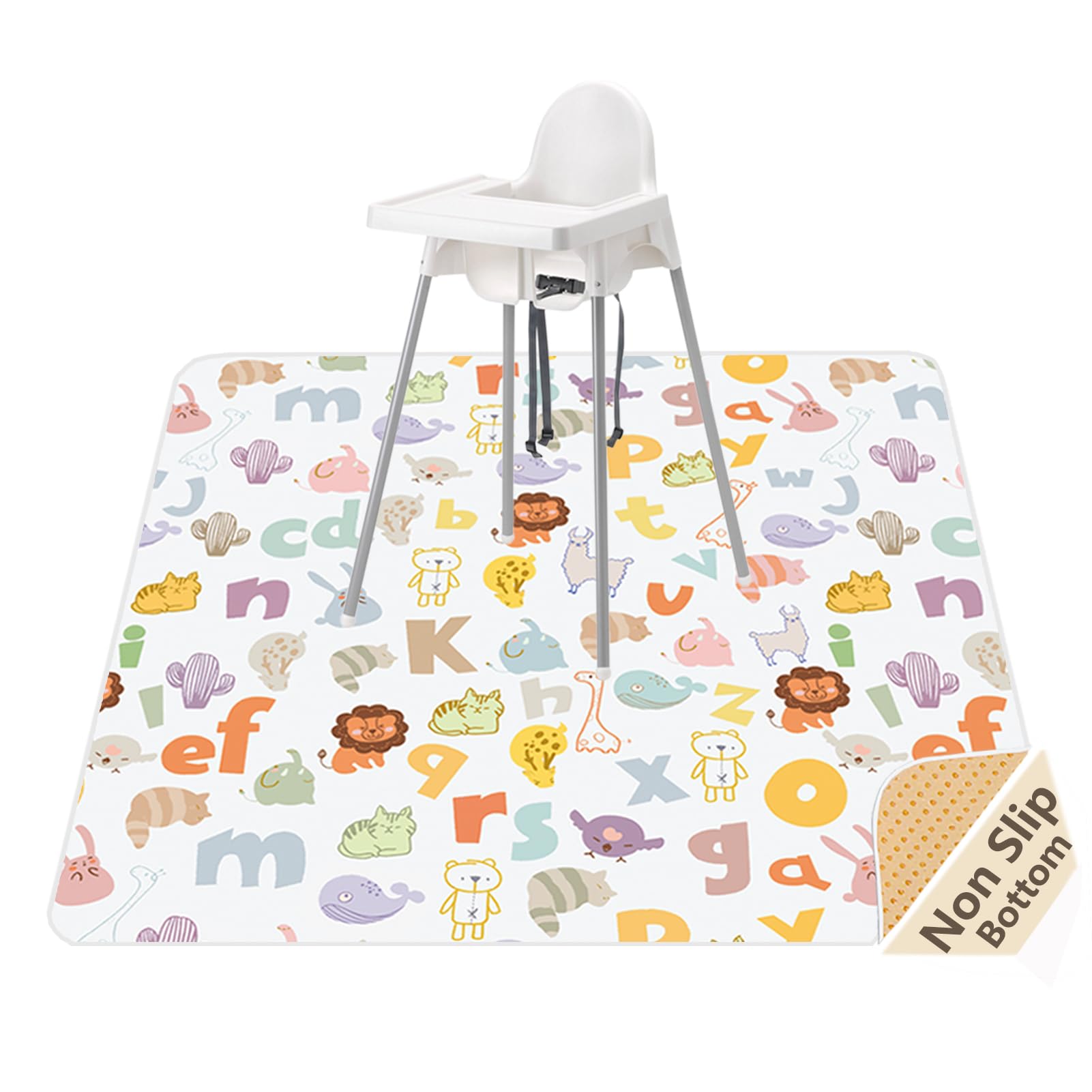 Splat Mat for Under High Chair, Waterproof Washable High Chair Floor Mat