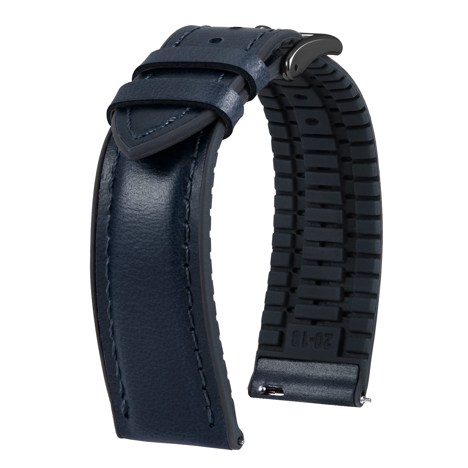 BINLUN Cinturino per Orologio in Pelle 22mm 21mm 20mm 19mm 18mm 16mm 14mm Pelle Cera Olio e Silicone Ibrido Cinturini di Ricambio Retrò Cinturino a Sgancio Rapido per Uomo Donna 6 Colori