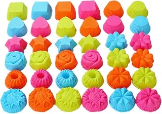 Ulalaza 36PCS Silicone Baking Cups Nonstick Cupcake Donuts Muffin Molds Pastry Liners Kitchen Supplies