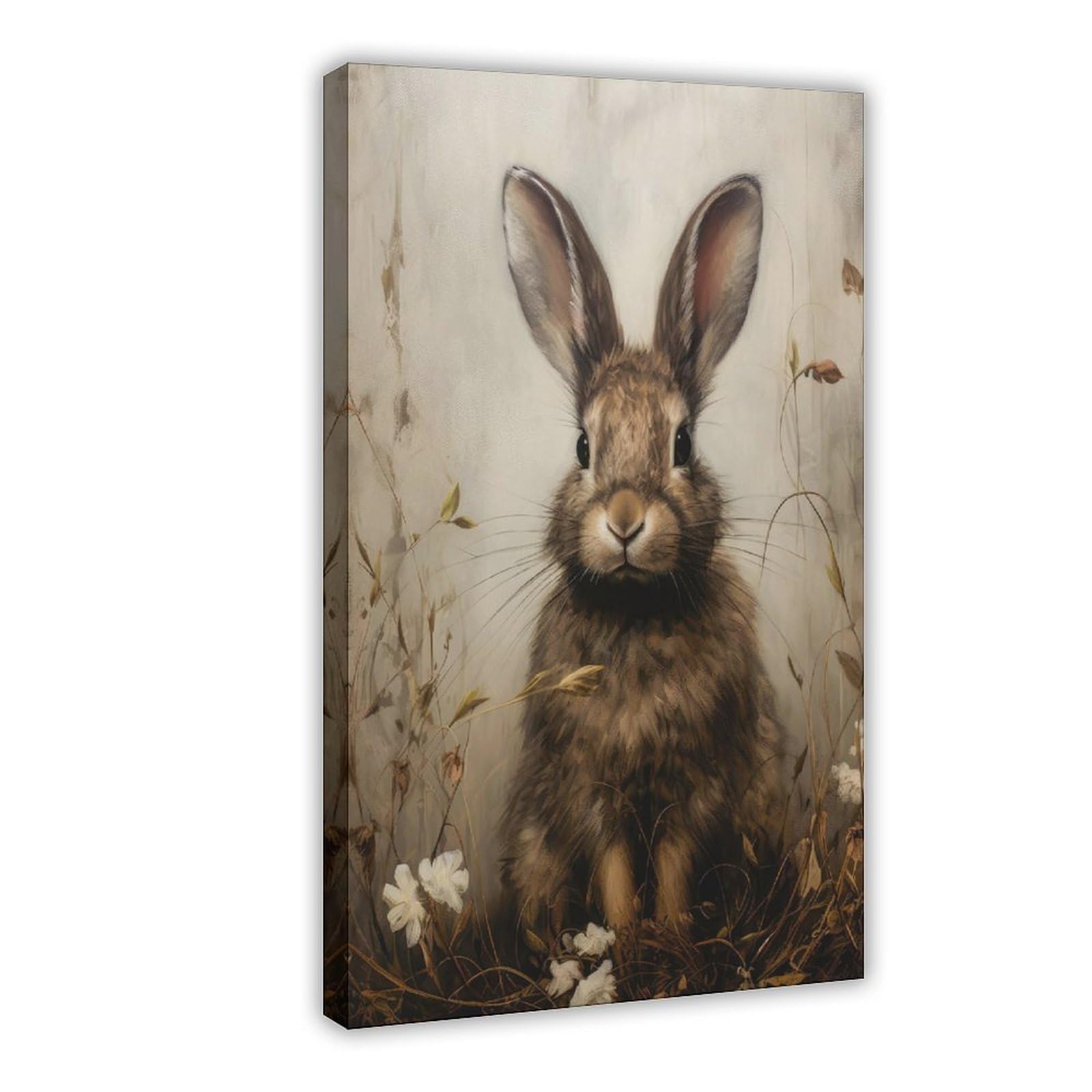 Bareronor Rabbit Cottagecore Canvas Poster Bedroom Decor Landscape Office Room Decor Gift 16" L X 24" W