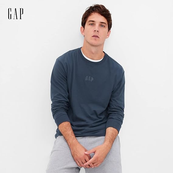 Gap Men's Relaxed Fit Long Sleeve Logo Tee T-Shirt