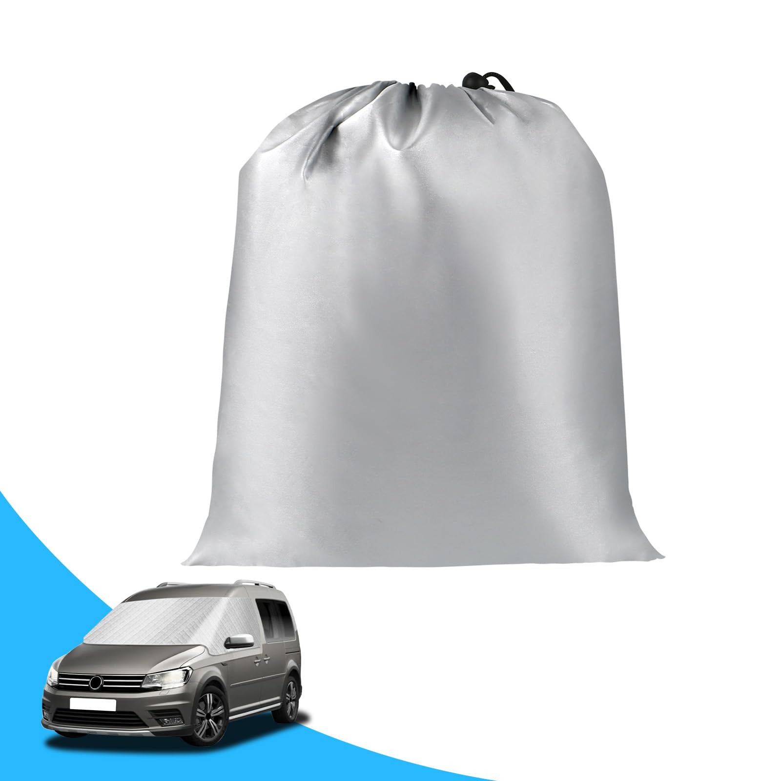 Osłona przeciwsłoneczna na przednią szybę do VW Caddy 2004-2021, 5-warstwowa odblaskowa zewnętrzna ochrona przed słońcem, ochrona przed promieniowaniem UV/mrozem/lodem/kurzem do VW Caddy 2004
