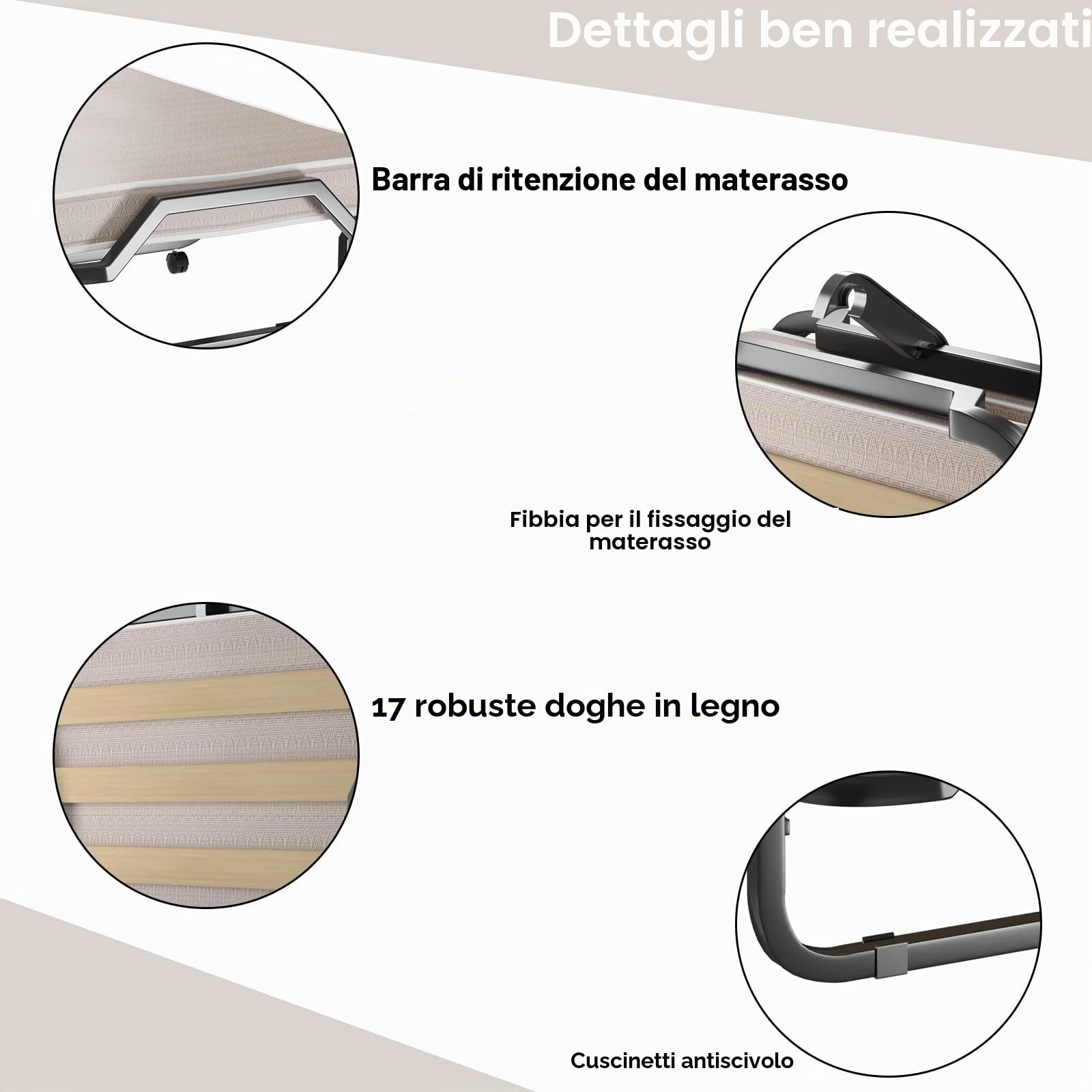 GIANTEX Letto Singolo Pieghevole, Portata di 120 kg, con 4 Ruote, 4 Gambe in Mettallo, Fibbia Fissata, 90 x 200 cm, Materasso di 10 cm, Ideale per Viaggio e di Riserva