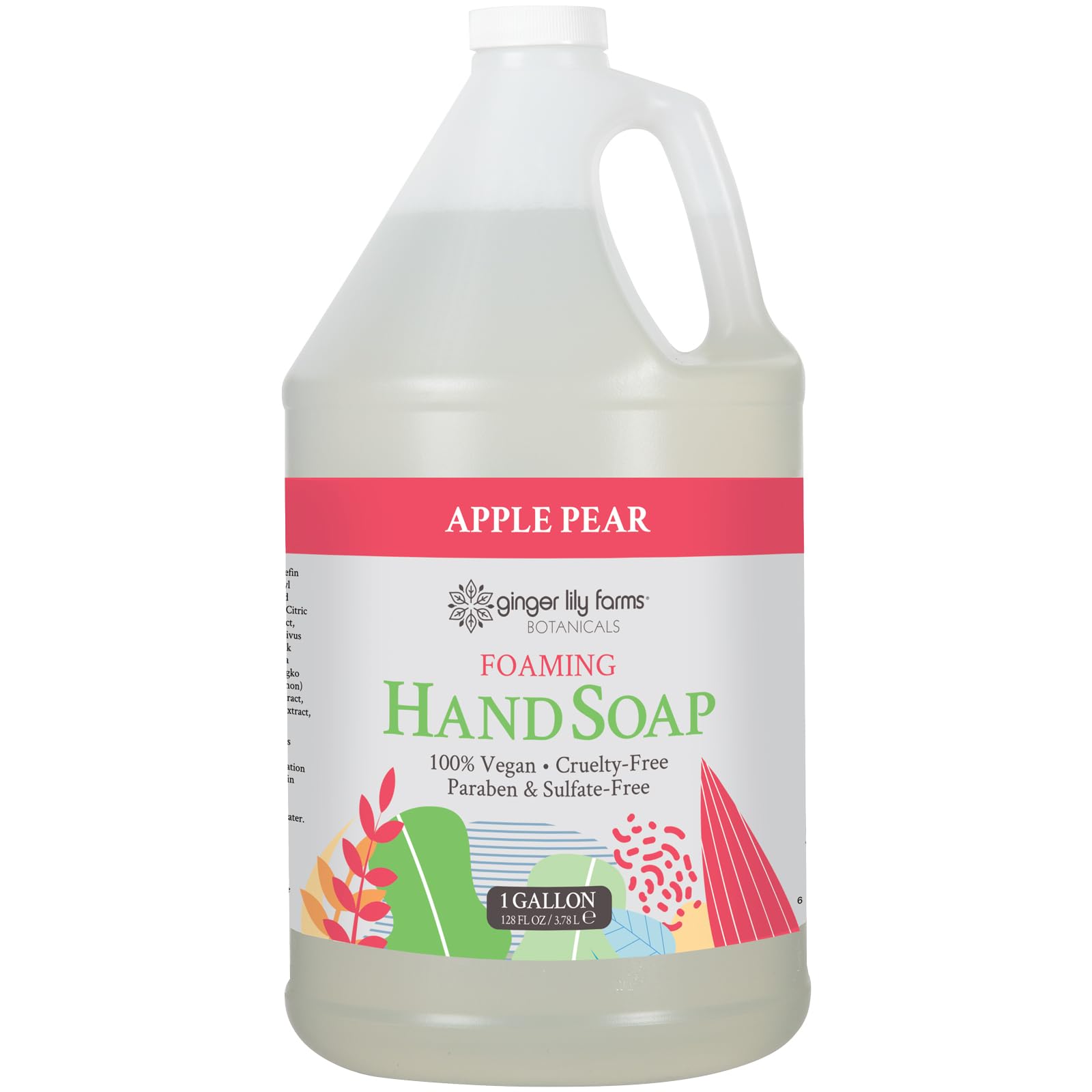 Photo 1 of [Only 75% Full] Ginger Lily Farms Botanicals All-Purpose Foaming Hand Soap Refill, 100% Vegan & Cruelty-Free, Apple Pear Scent, 1 Gallon (128 fl oz)
