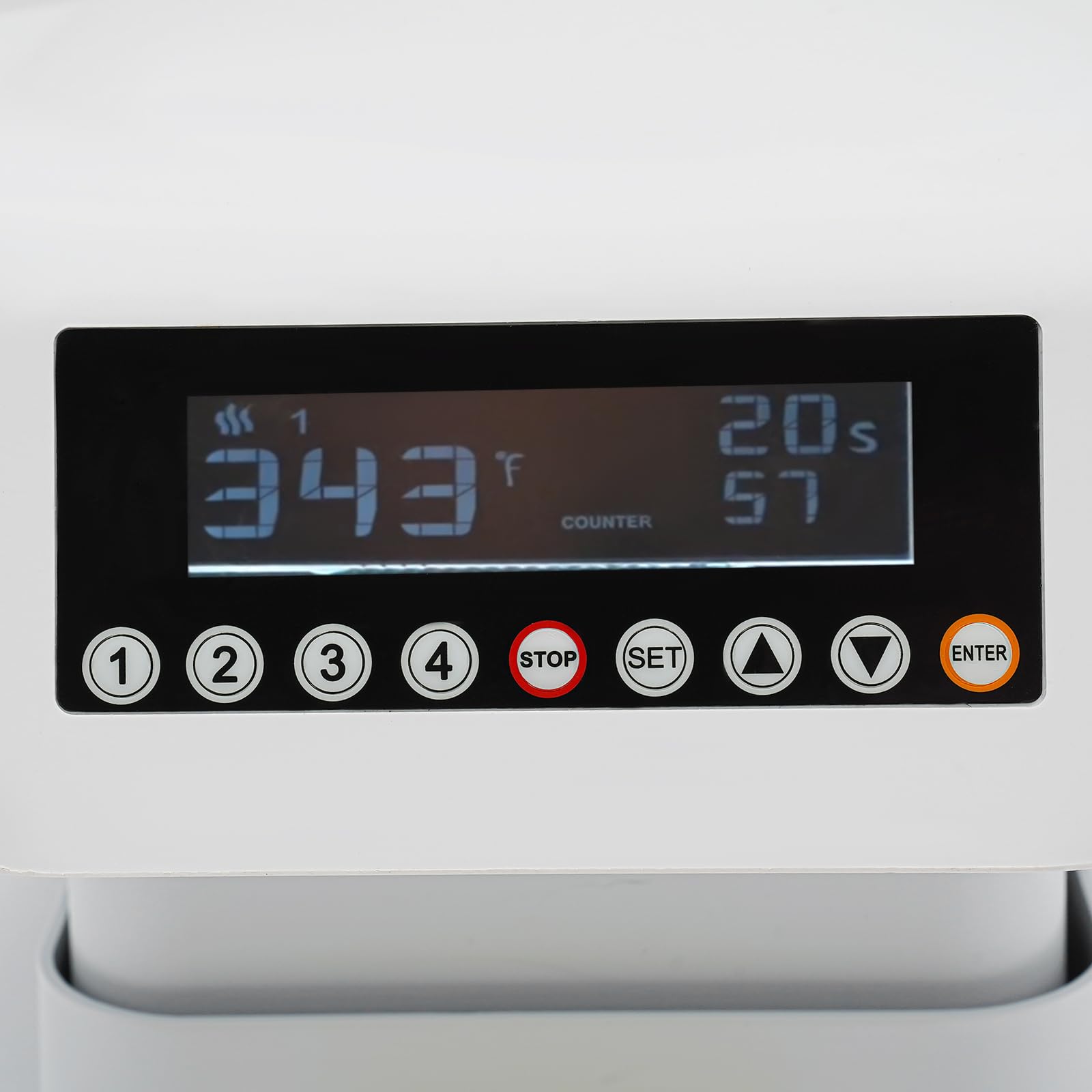 Machine de presse thermique automatique Écran LCD 4 niveaux Mode de mémoire Pressage à chaud professionnel 0-200 ℃ pour T-shirt, chapeaux, sacs
