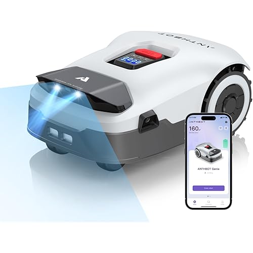Genie3000 Robot Lawn Mower - NO Wire, Full Band RTK+4-Eye Vision Robotic Lawnmower for 0.91 Acre, Auto Mapping, Multi-Zone Management, Accurate Obstacle Avoidance, Intelligent Path Planning