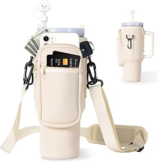Mailfull Tragetasche für Stanley Cup 40oz Trinkflasche Zubehör Tasche mit Handytasche Karabiner Verstellbarer Schultergurt...