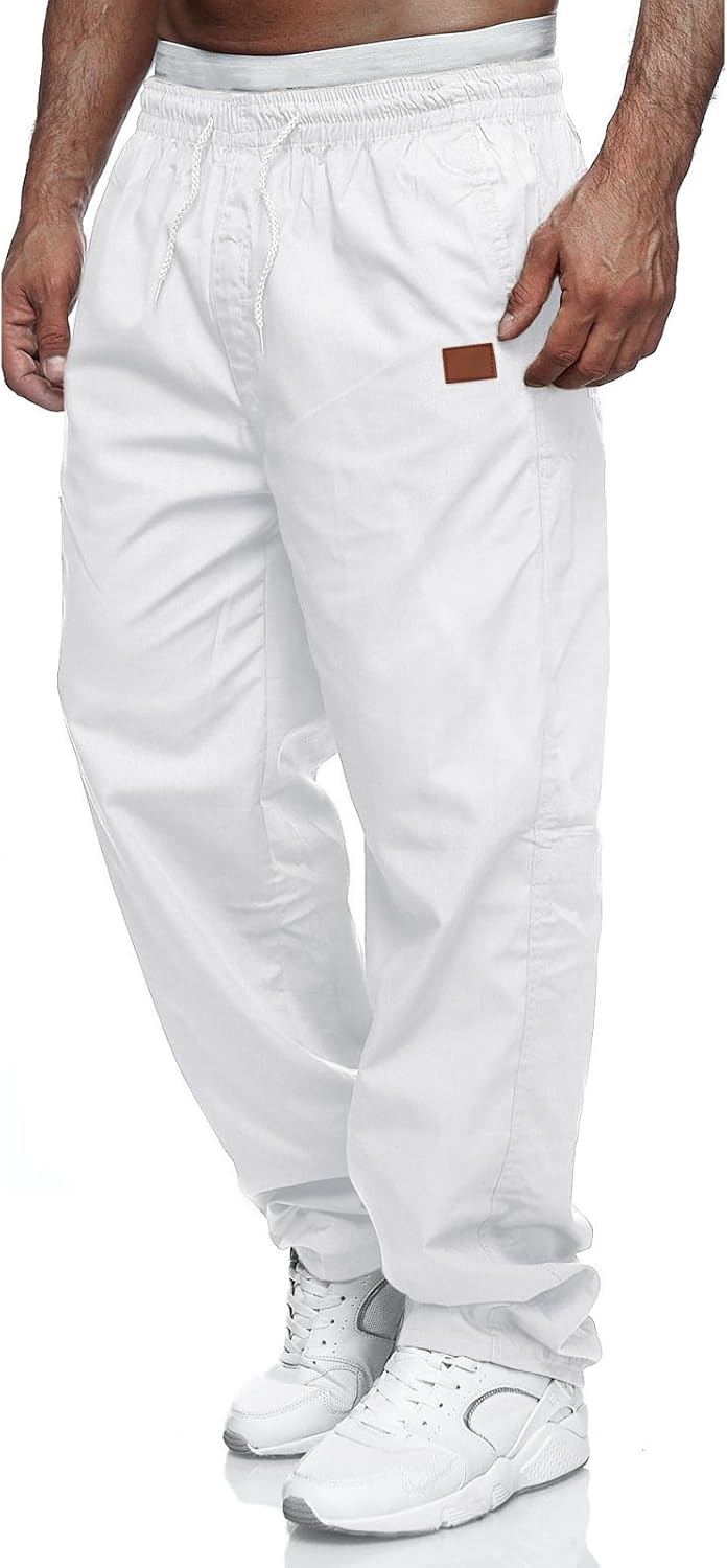 Mens Casual Jogger Pants Relaxed Fit Cargo Pants Drawstring Sweatpants Hiking Outdoor Twill Sport Pants
