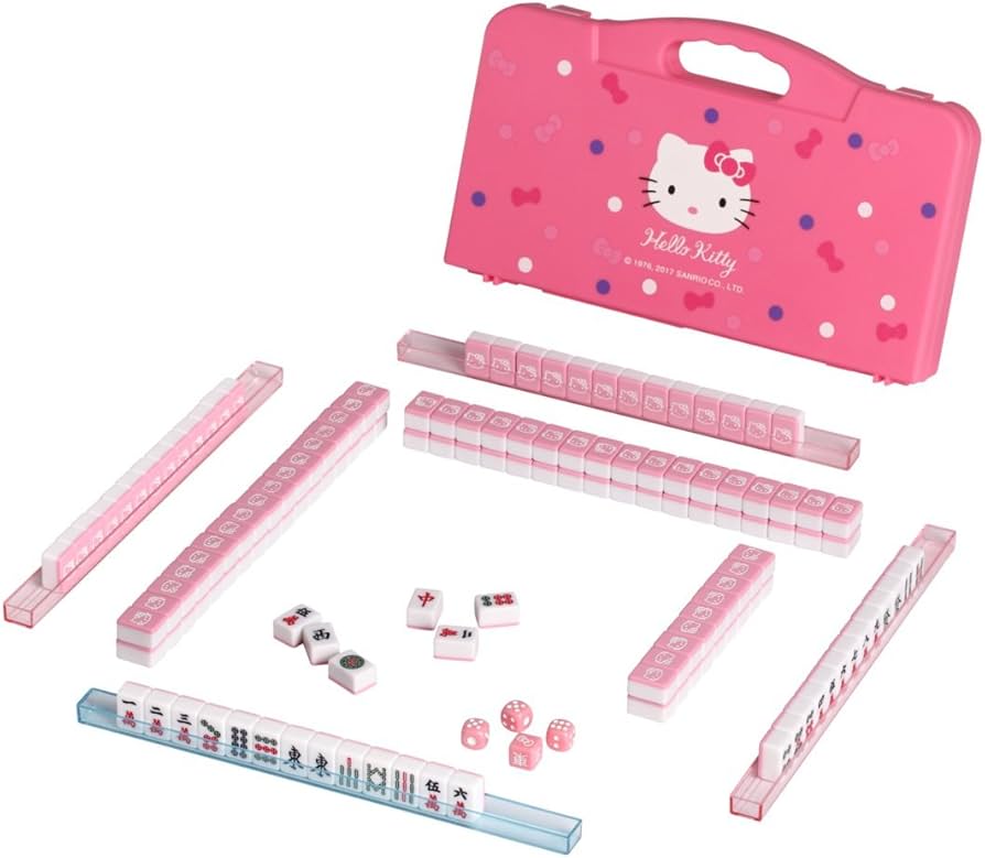 Sanrio ハローキティHello Kitty 144 Travel Tiles Mahjong Set.麻雀