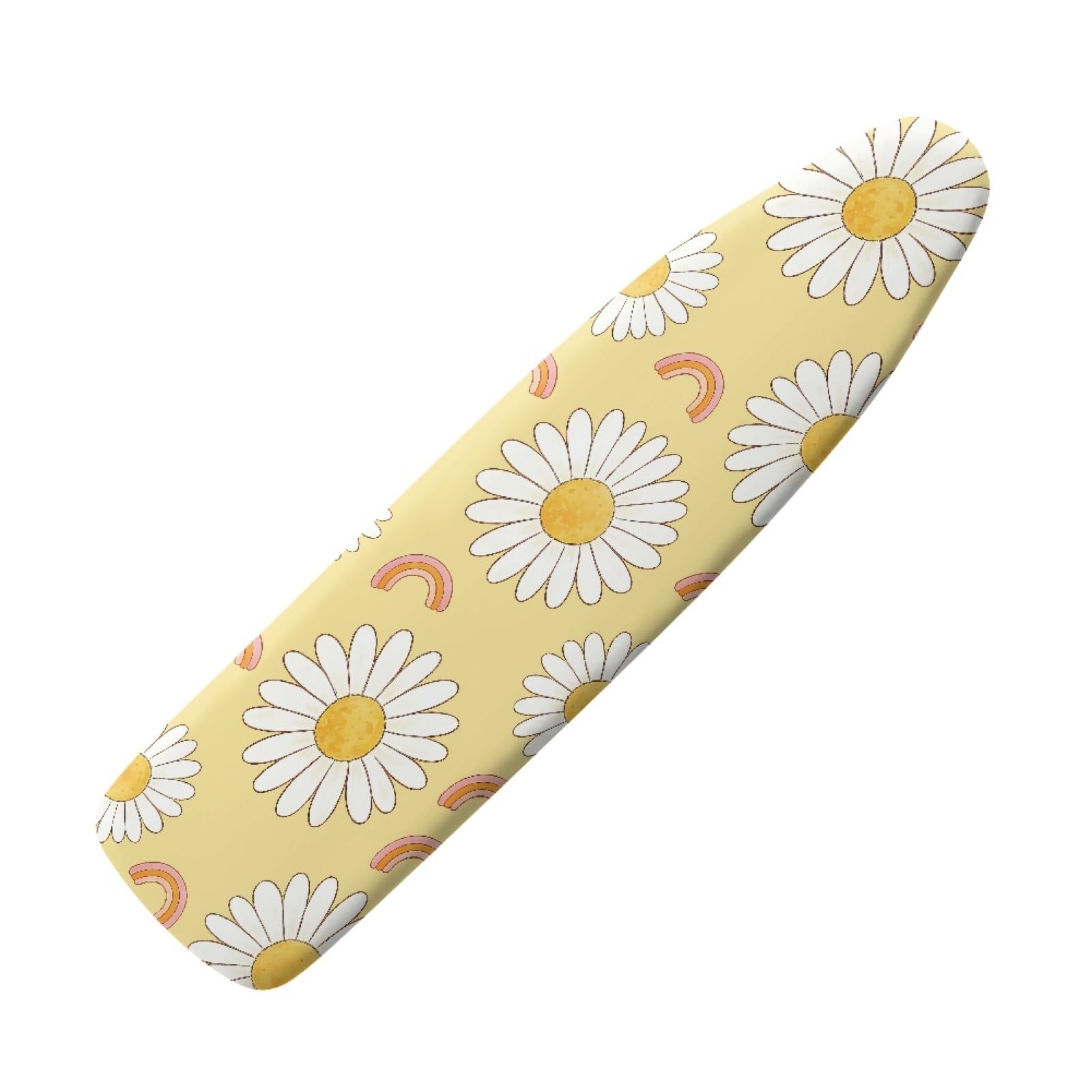 Elasticated Ironing Board Covers 125 X 45 Yellow And White Universal iron board covers and Padding,Adjustable Fastener,Durable,Washable,Easy to Install,Slip-resistant and heat-resistan
