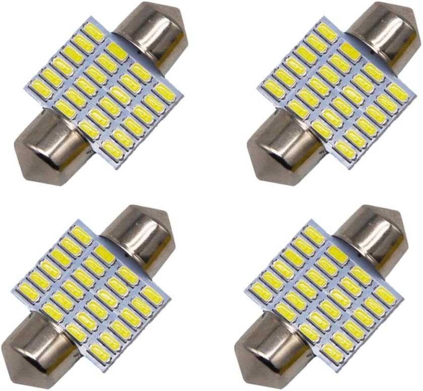 4Pcs DE3175 DE3021 DE3022 6428 C5W 31mm/1.25'' Festoon LED Bulbs, 24 SMD 3014 Chipsets 3175 LED Bulbs for Interior Light,Car Light,Licence Plate Light, Dome Light,Map Light,6000K White