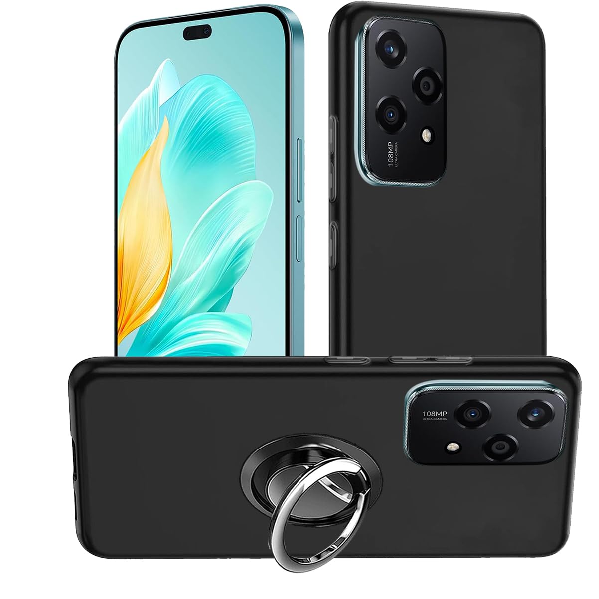 HuiYouMY 2-in-1 Case + Phone holder Ring Compatible with Honor 200 Lite Cover for Honor 200 Lite