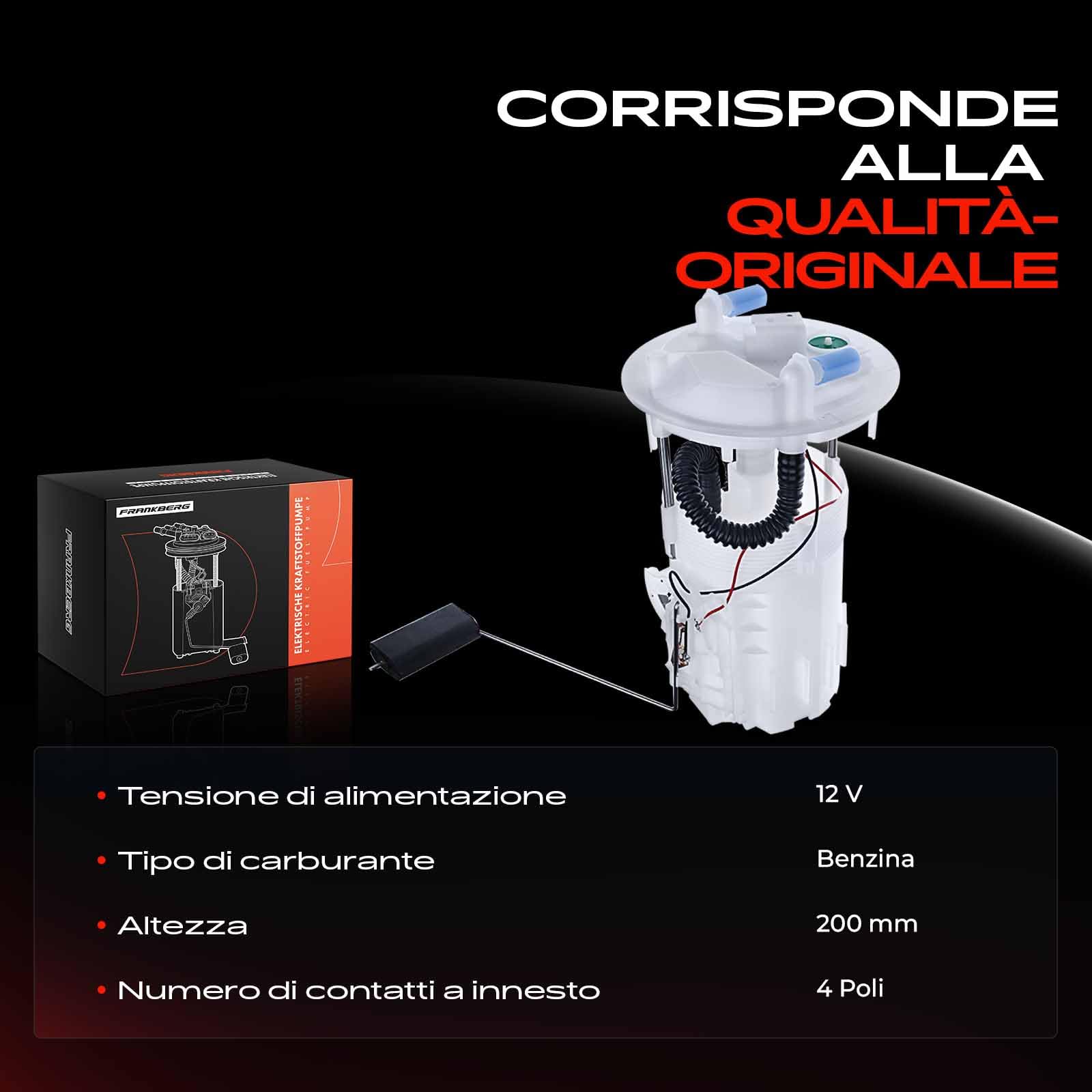 Frankberg Pompa del carburante pompa diesel unità di erogazione del | senza gruppo pompa senza sensore di pressione 4 pin; Compatibile con: Scénic II JM0/1, M.e.g.a.n.e II Coupé-Cabriolet EM0/1