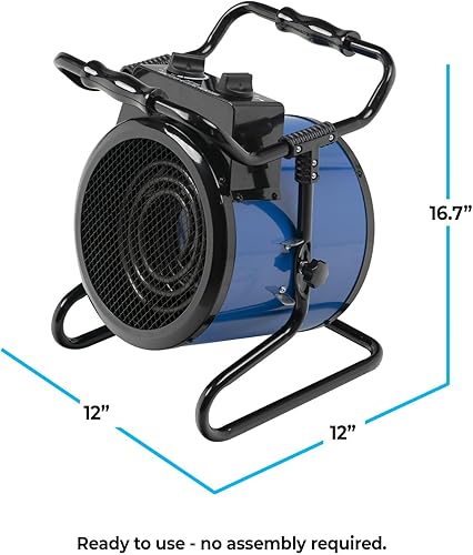 Miniatura 7 de Comfort Zone Garaje industrial portátil eléctrico de 3,600 W, 240 V, calentador de espacio de taller, NEMA 6-20R, cuerpo de acero con ángulo de