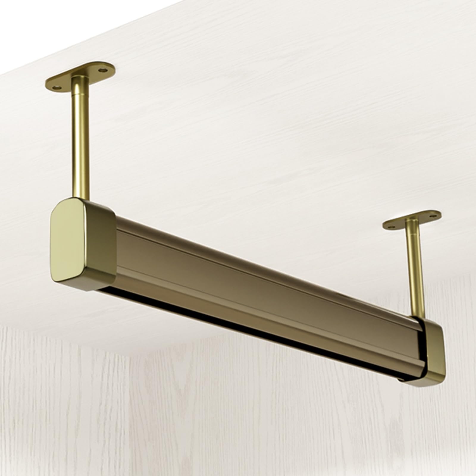 U Shaped Closet Hanging Rod, 6 8 10 12 14 16 19 21 23 25 27 29 31 Inch Long Wardrobe Pole, Metal Aluminum Garment Bar wth Silent & Anti-Slip Rubber