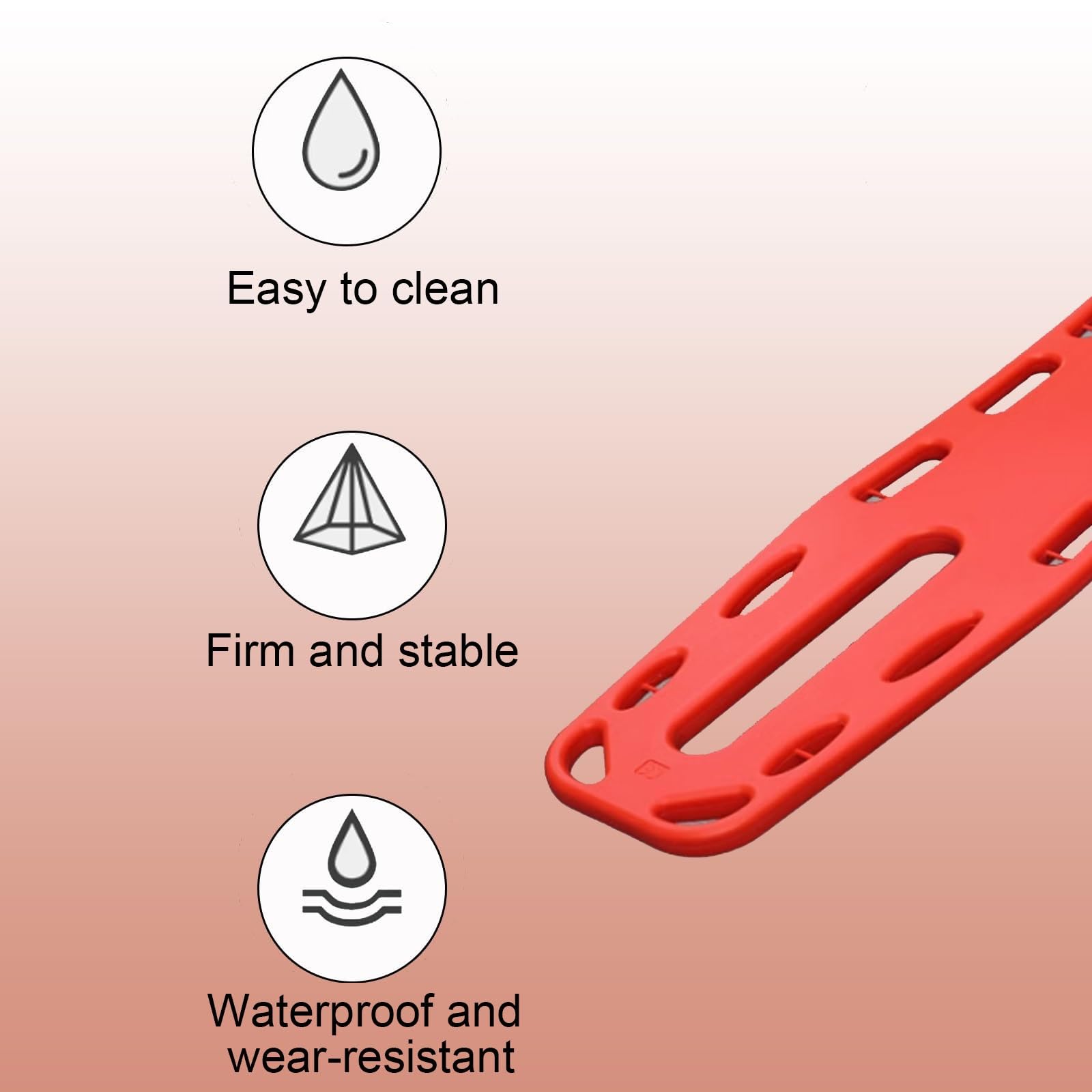 Spine Board barella portatile per soccorso di emergenza, leggero, con cinghie per un forte carico, ideale per uso esterno e ambulanza