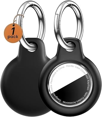1|2|4 Pack Holder Keychain for AirTag 1st & 2nd Generation, Black
