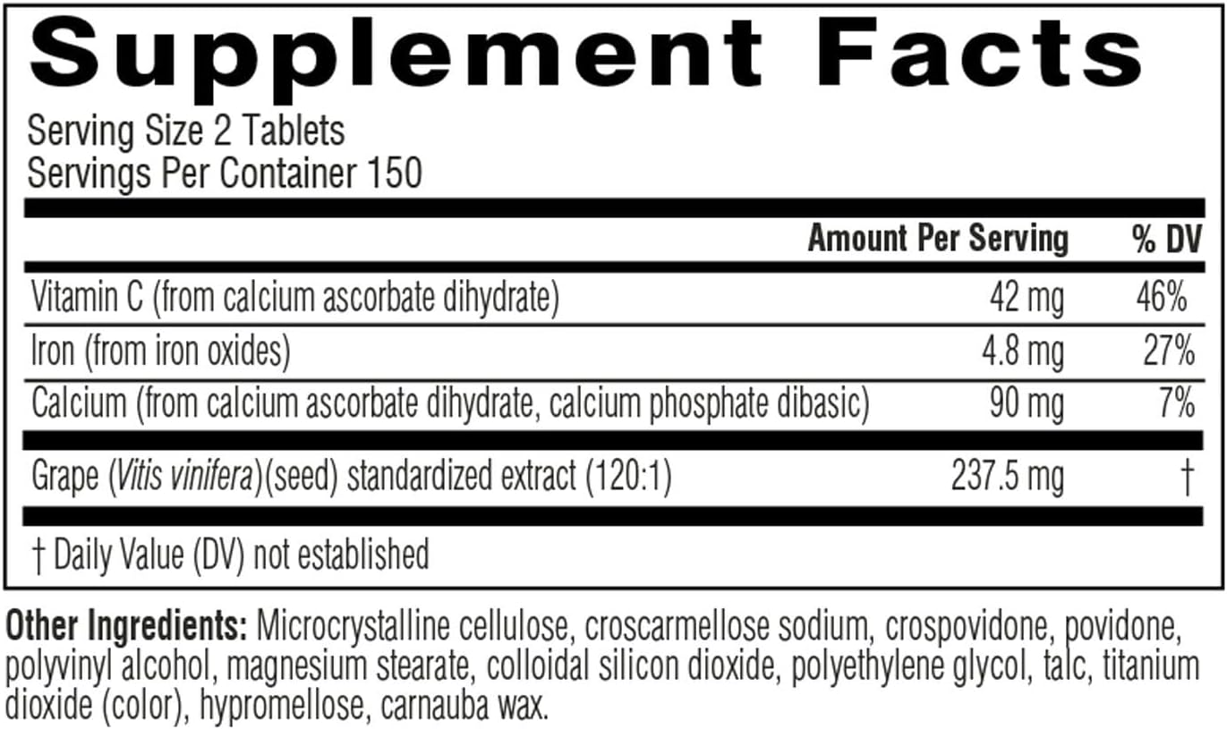 Swisse Grape Seed Extract Capsules | Grapeseed Extract Antioxidant Supplement |with Vitamin C for Skin & Collagen Support | 5 Month Supply