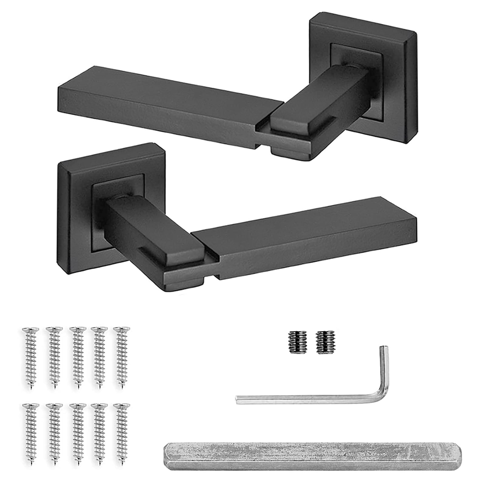 Decoranddecor Matt Black Black Door Handles Internal – Aluminium Door Handle Sets For Interior Doors | Internal Door Handles For Bedrooms & Bathroom | Nexus Range
