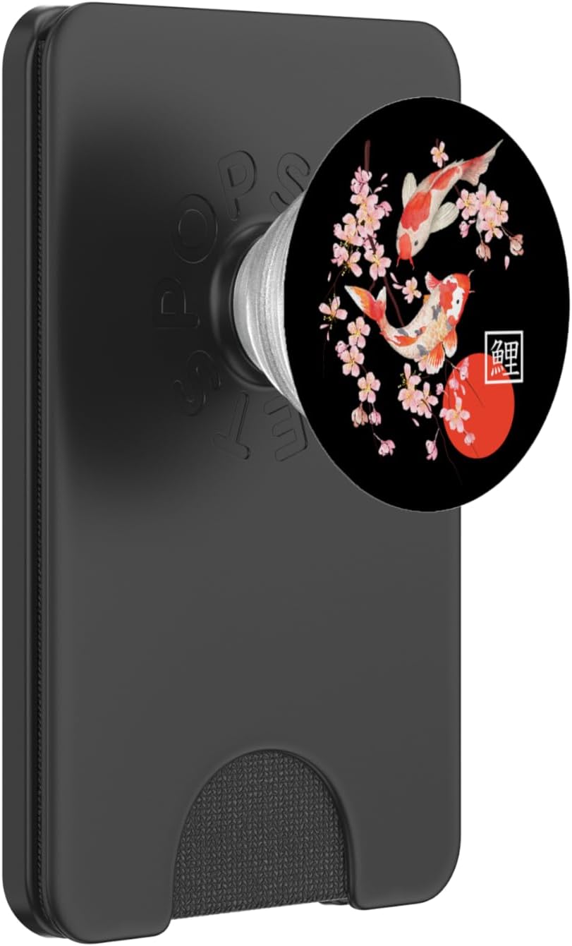 Cherry Blossom Koi Carp Fish Japanese Sakura Graphic Art PopSockets PopWallet for MagSafe