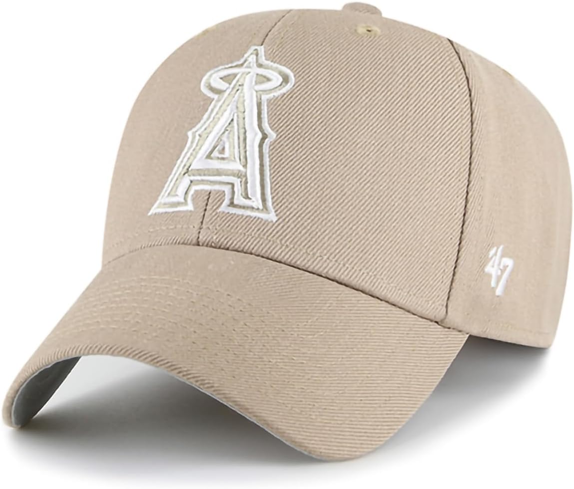 47 MLB Khaki White Primary Logo MVP Adjustable Hat, Adult One Size Fits All