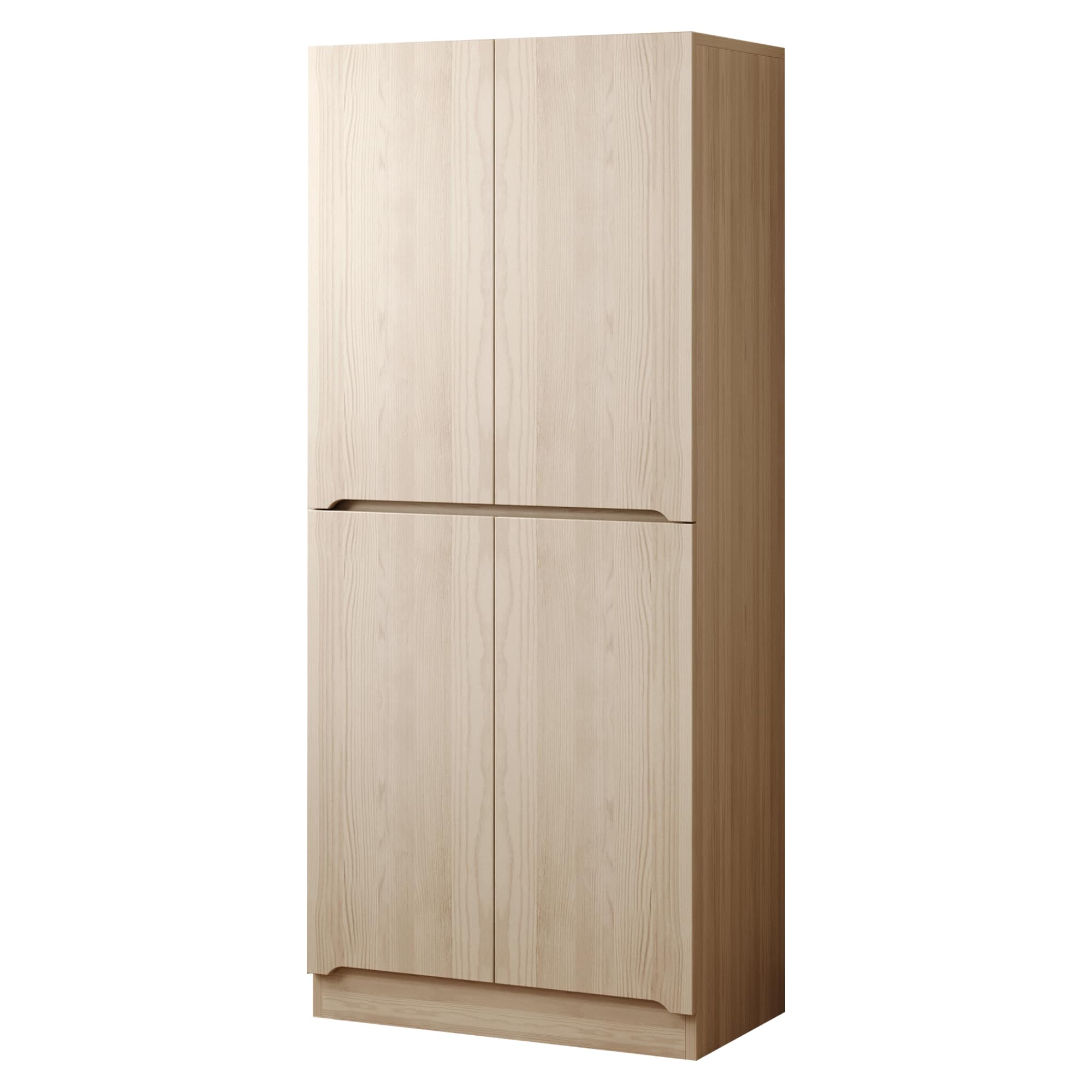 Armario 70 × 40 × 170 cm con diseño de doble puerta, amplio espacio de almacenamiento para la familia, fácil instalación, construcción estable, armario de dormitorio (color madera A)