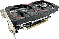 QTHREE Placa de vídeo Radeon RX 580, 8 GB, 256 bits, 2048SP, GDDR5, DP, HDMI, DVI, placa de vídeo para jogos de PC, PCI Express 3.0 x16 com ventilador duplo para escritório e jogos, DirectX 12