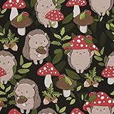 HEKO PANELS Oxford Tissu Imperméable Au Mètre Polyester De Couture D'ameublement Tissus Pour Mobilier Décorative Artisanat Rembourrage Hérisson Forêt 1 Mètre 155 x 100 cm