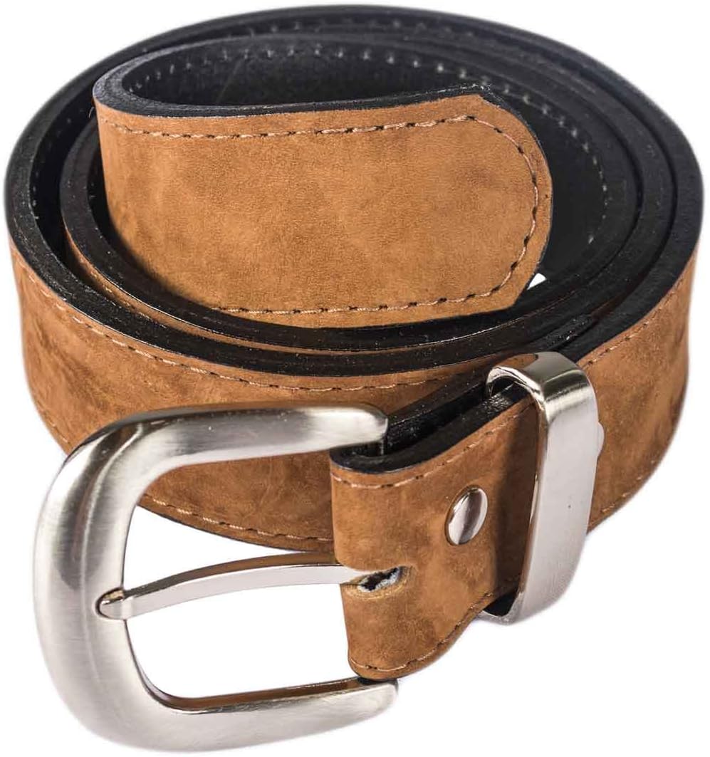 Caramel Brown Suede Leather Money Belt 34