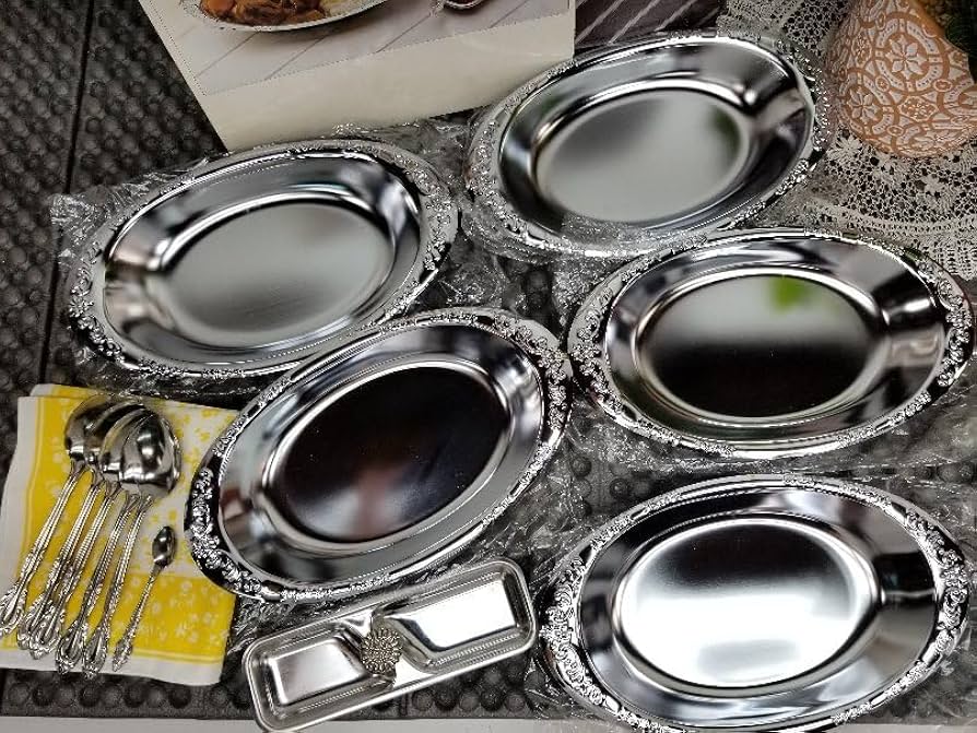 【】AMHERST グレー シルバー スープ皿 深皿 6枚セット 5b32295f10797616449b10151696df