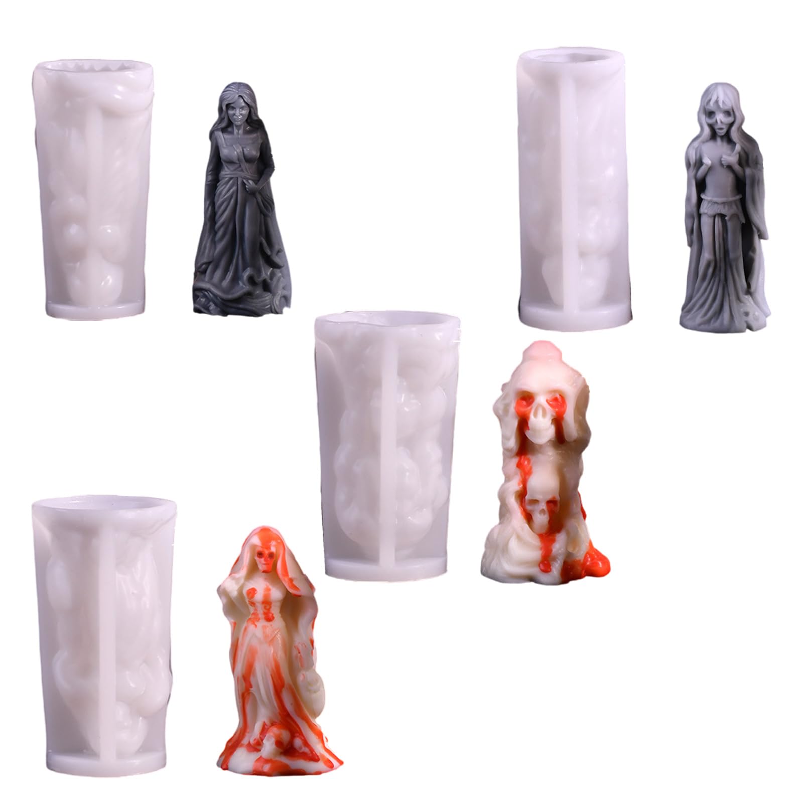 Generisch 4 moldes de silicona para velas, jabón, Halloween, fiestas de Halloween, decoración de novia