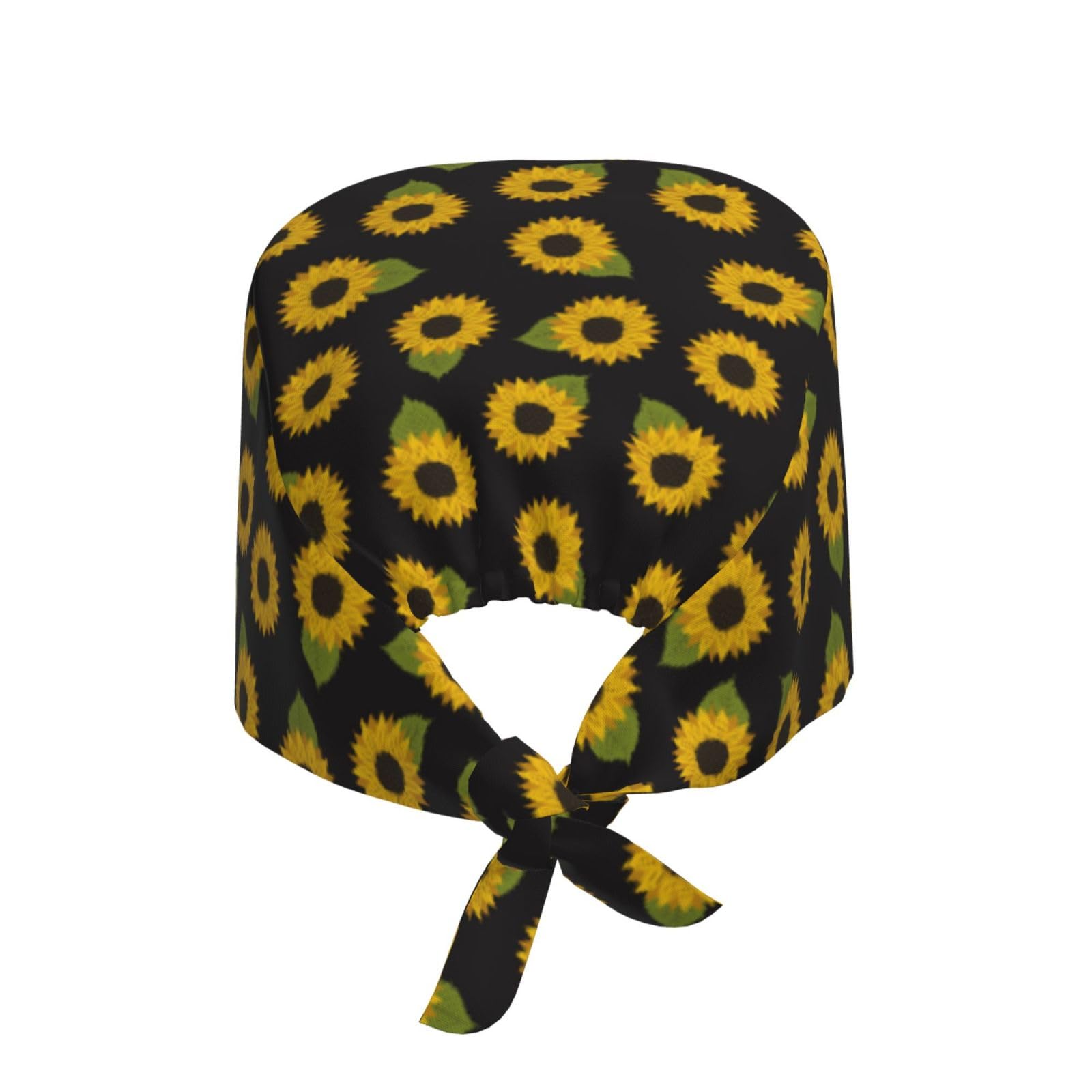 Kuilepa Sunflowers Print Working Caps With Sweatband Adjustable Working Hats Elastic Scrub Hats Nurse Scrub Cap