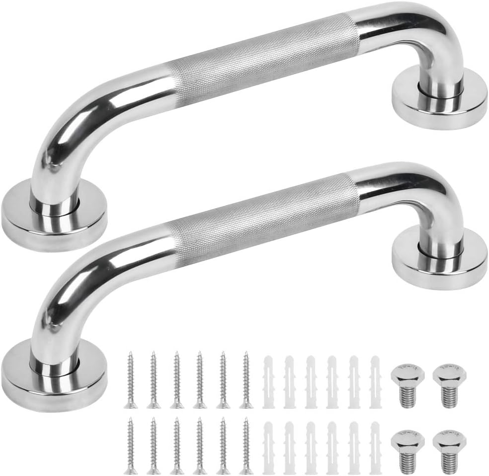 OFNMY 2 Pack 12 Inch Anti Slip Shower Grab Bar Handle, Anti