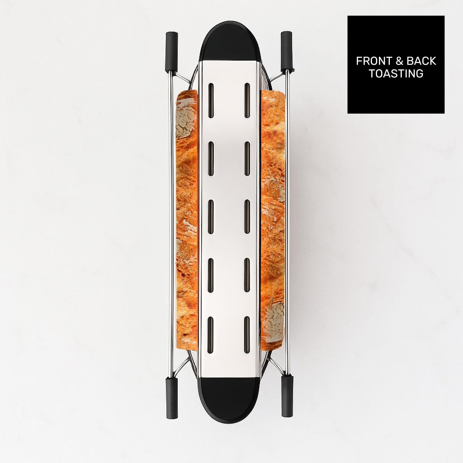 Taurus Todopan - Grille-pain vertical 700W, Jusqu'à 4 tranches, Tige de support, Grille de sécurité, Noir