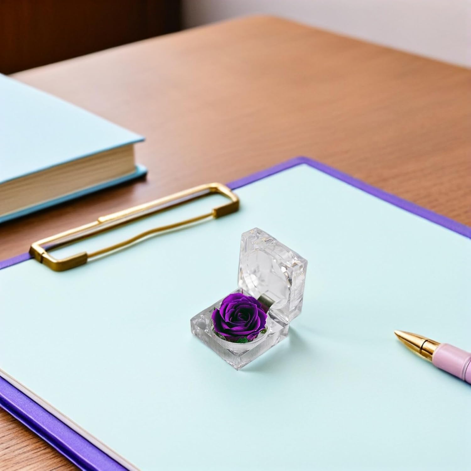 jojofuny Preserved Rose in Glass Dome with Ribbon Decoration Eternal Flower Box for Valentine S Day Anniversary Birthday Home D Cor - Image 6